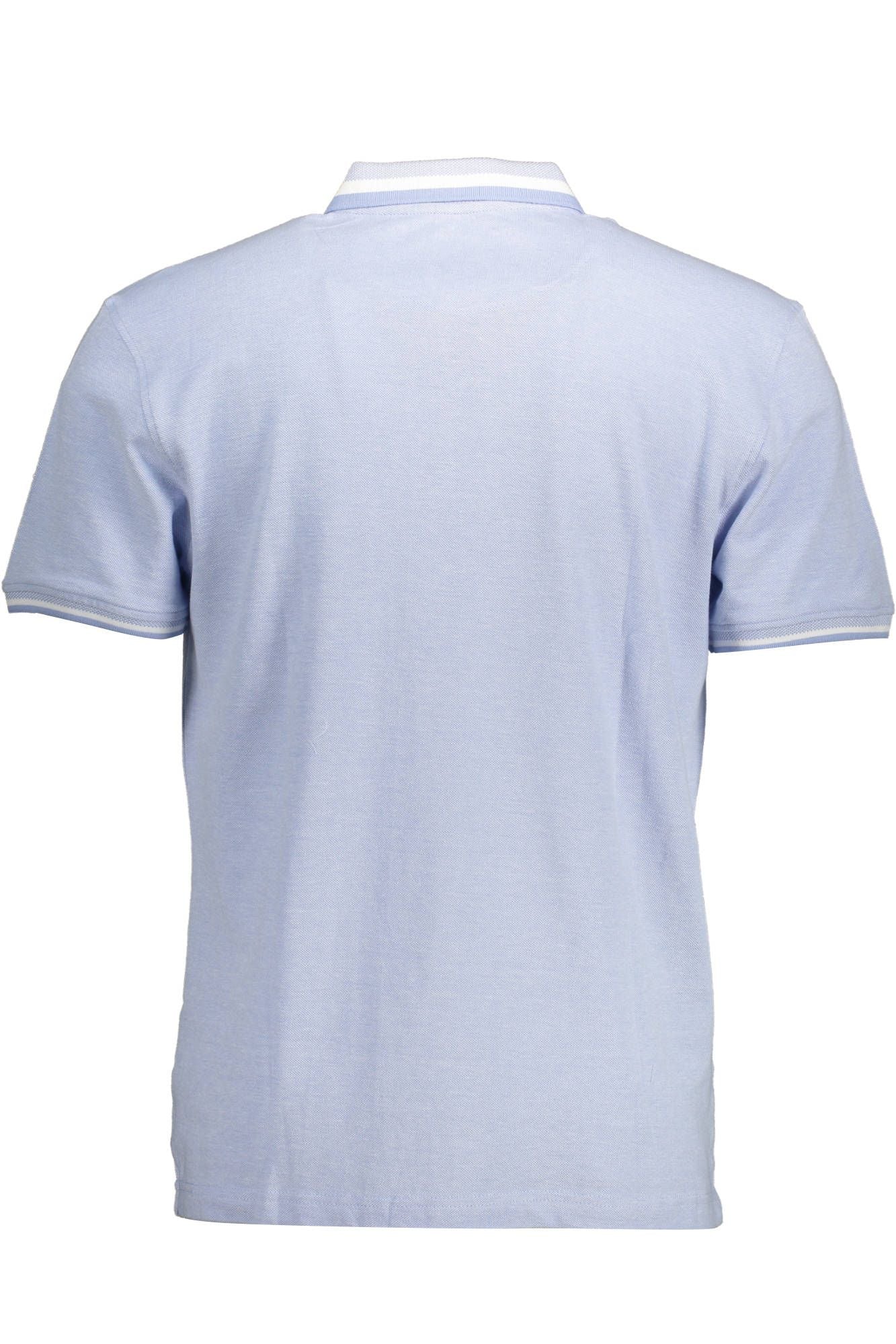 Light Blue Cotton Men Polo Shirt