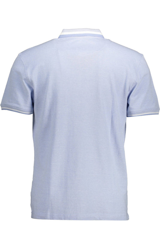Light Blue Cotton Men Polo Shirt