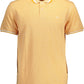 Orange Cotton Men Polo Shirt