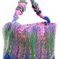 Blue Polyester Women Handbag