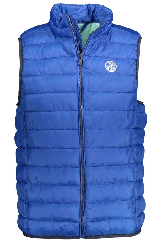 Blue Polyester Men Jacket