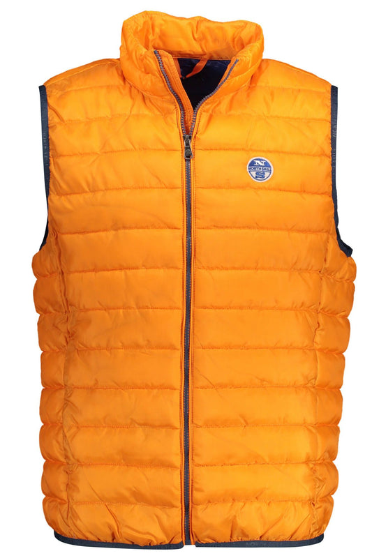 Orange Polyester Men Jacket