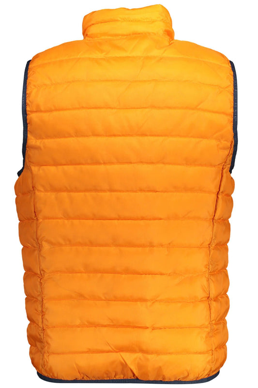Orange Polyester Men Jacket