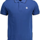 Blue Cotton Men Polo