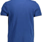 Blue Cotton Men Polo
