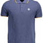 Blue Cotton Men Polo
