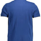 Blue Cotton Men Polo
