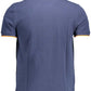 Blue Cotton Men Polo