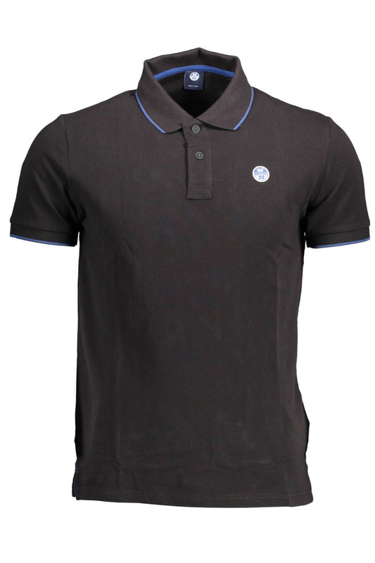 Black Cotton Men Polo Shirt