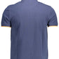 Blue Cotton Men Polo
