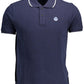 Blue Cotton Men Polo Shirt