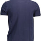 Blue Cotton Men Polo Shirt