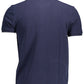 Blue Cotton Men Polo Shirt