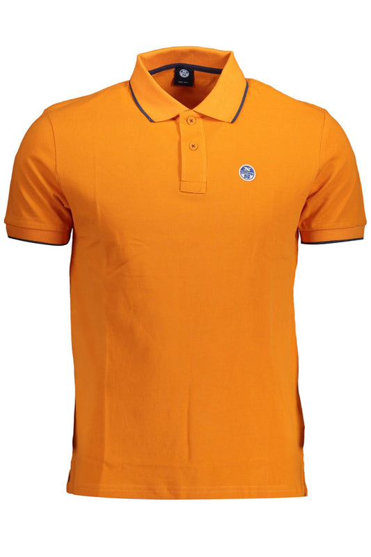 Orange Cotton Men Polo Shirt