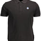 Black Cotton Men Polo Shirt