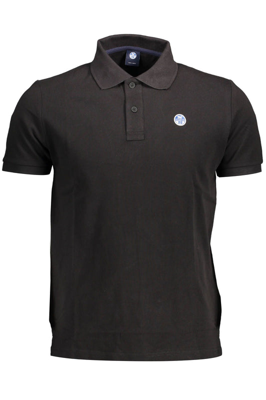 Black Cotton Men Polo Shirt