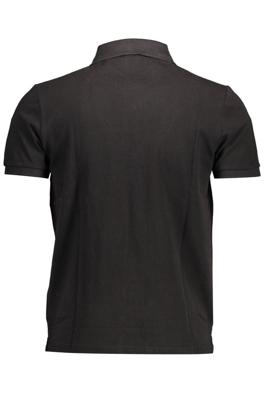 Black Cotton Men Polo Shirt