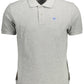 Gray Cotton Men Polo Shirt