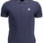 Blue Cotton Men Polo