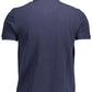 Blue Cotton Men Polo