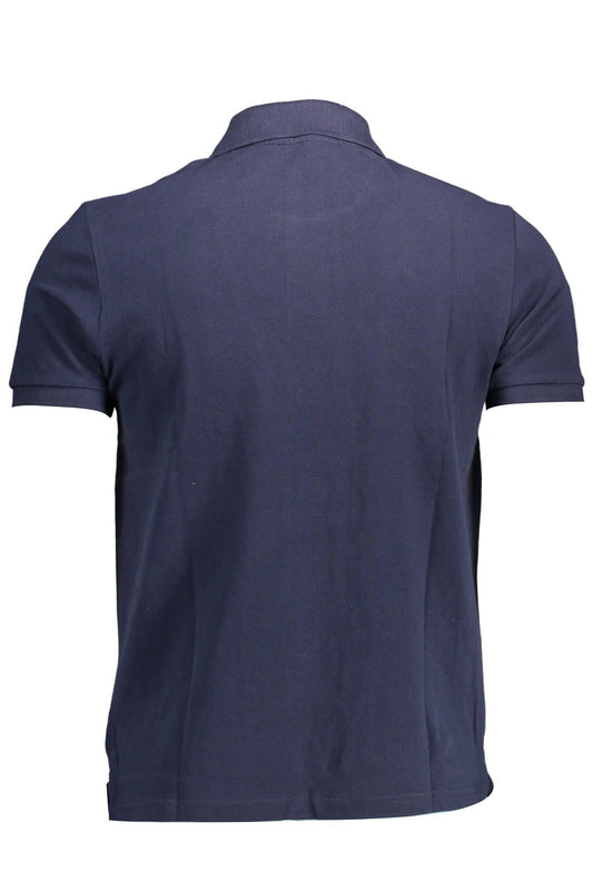 Blue Cotton Men Polo