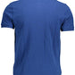 Blue Cotton Men Polo Shirt