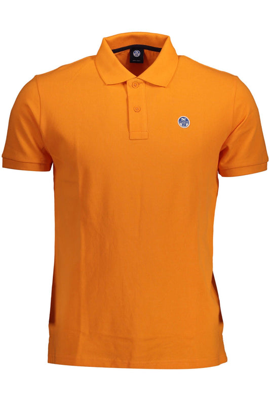 Orange Cotton Men Polo