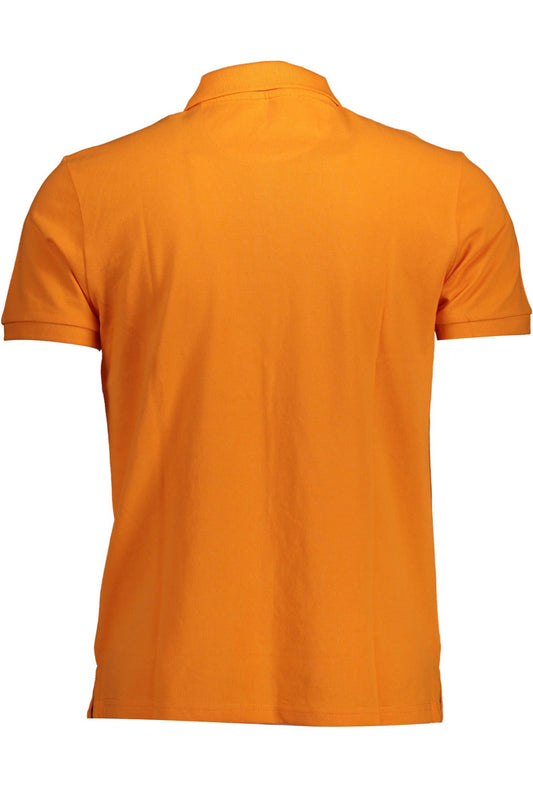 Orange Cotton Men Polo