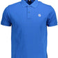 Blue Cotton Men Polo Shirt