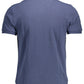 Blue Cotton Men Polo