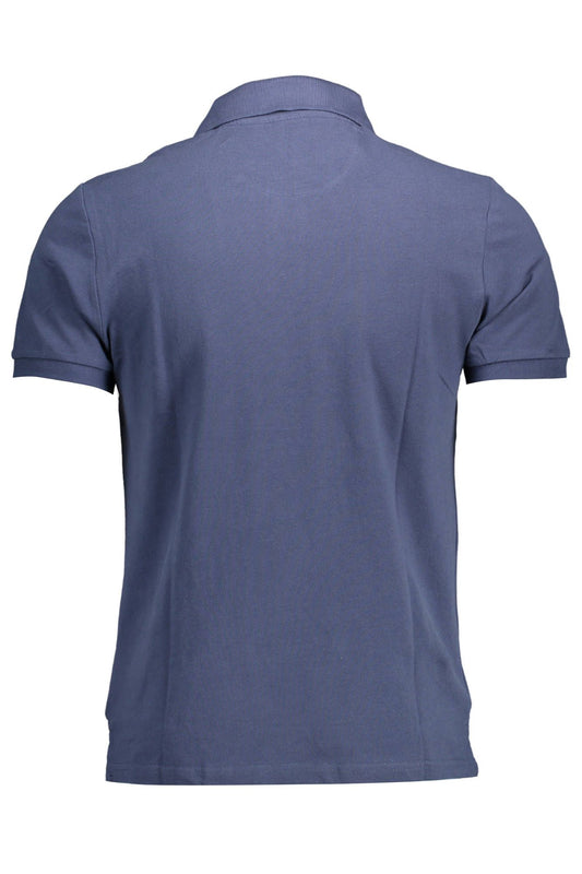 Blue Cotton Men Polo