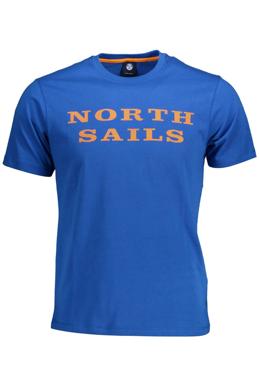 Blue Cotton Men T-Shirt