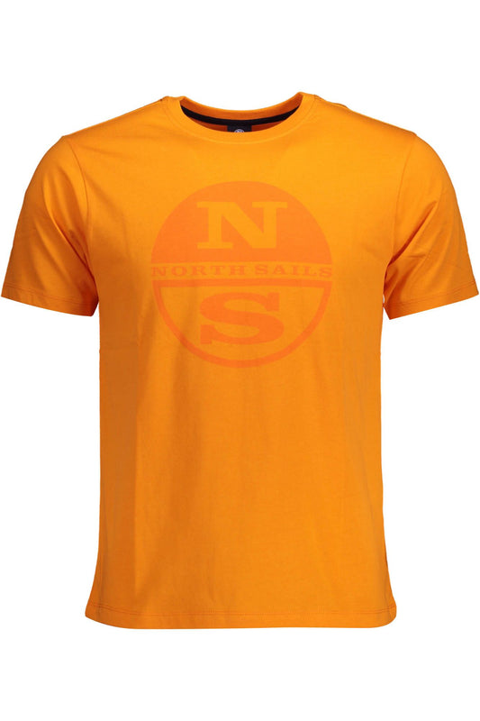Orange Cotton Men T-Shirt