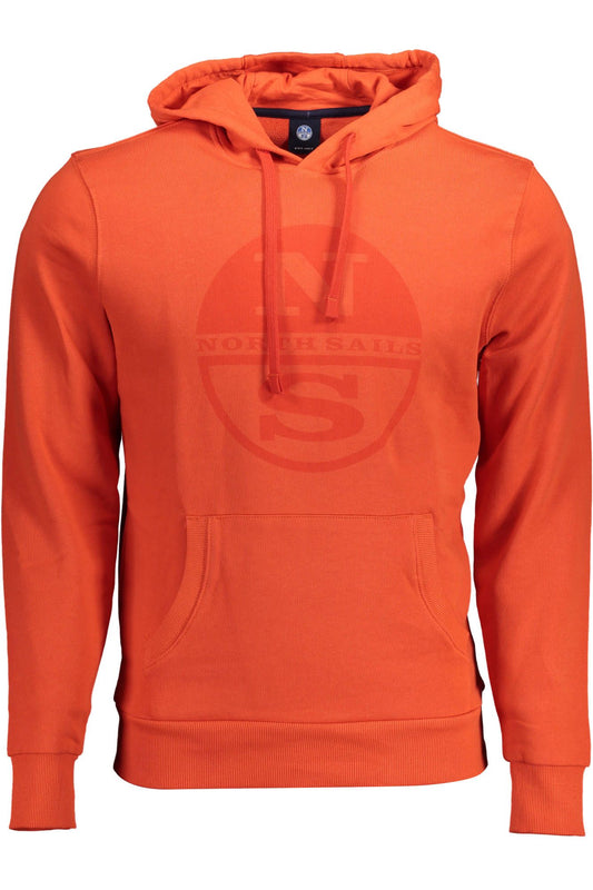 Red Cotton Men Hooded Sweater