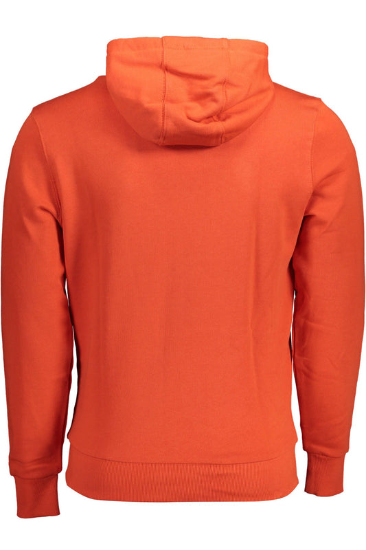 Red Cotton Men Hooded Sweater