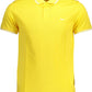 Yellow Cotton Men Polo Shirt