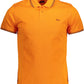 Orange Cotton Men Polo Shirt