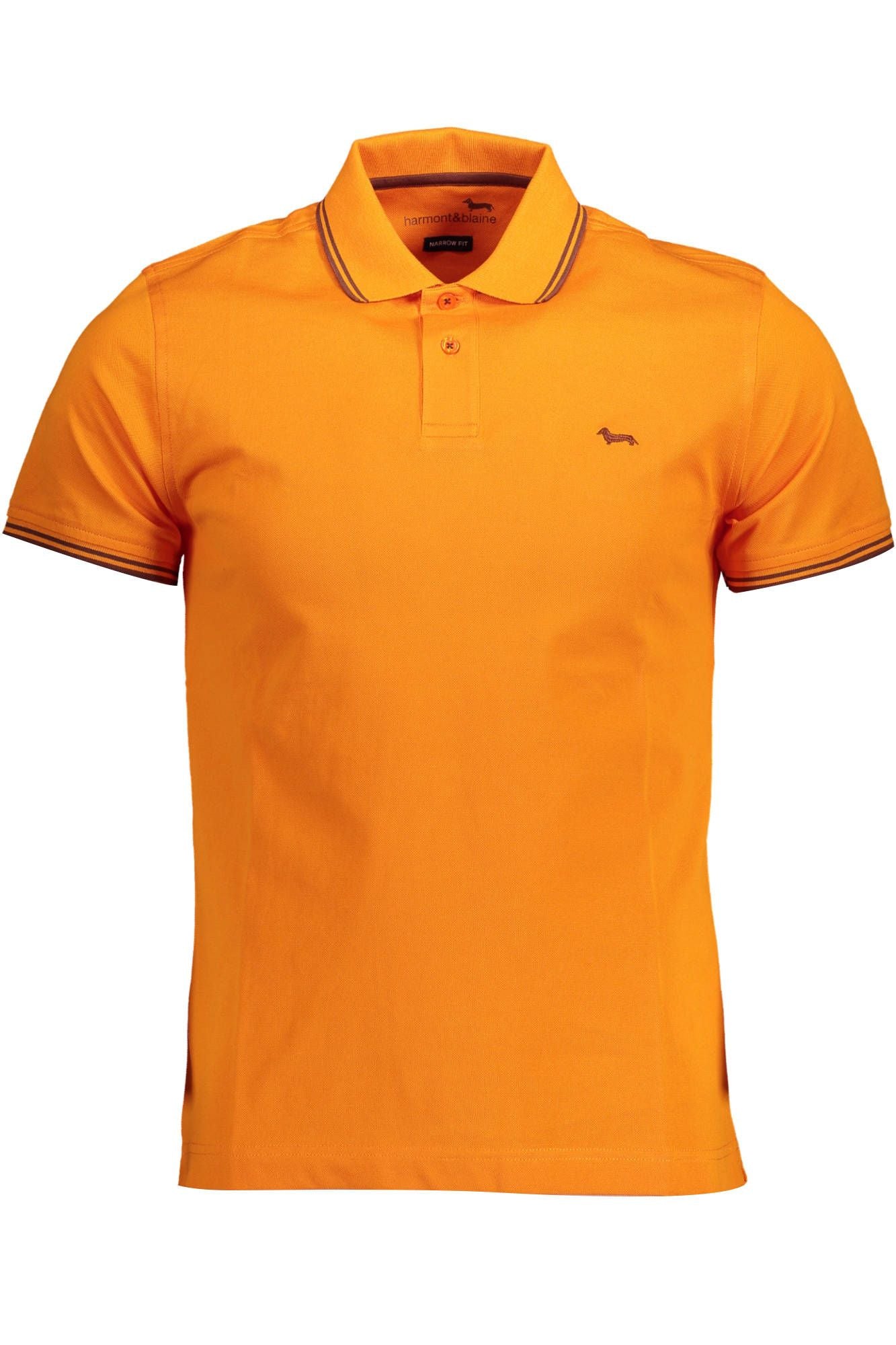 Orange Cotton Men Polo Shirt