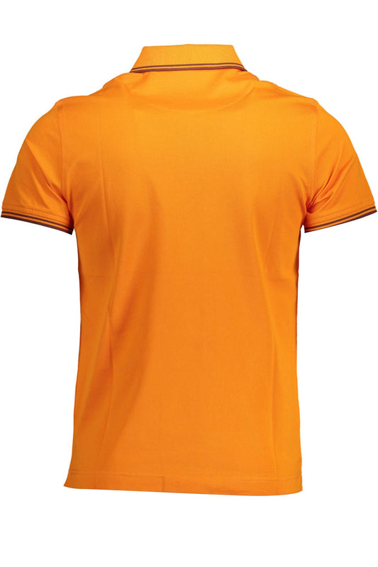 Orange Cotton Men Polo Shirt