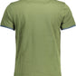 Green Cotton Men Polo Shirt
