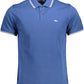 Blue Cotton Men Polo Shirt