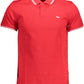 Red Cotton Men Polo Shirt