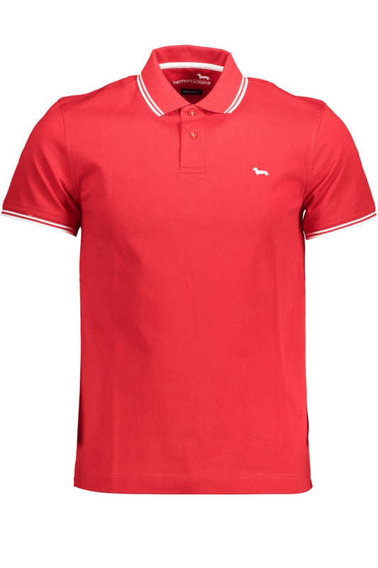 Red Cotton Men Polo Shirt