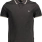 Black Cotton Men Polo Shirt