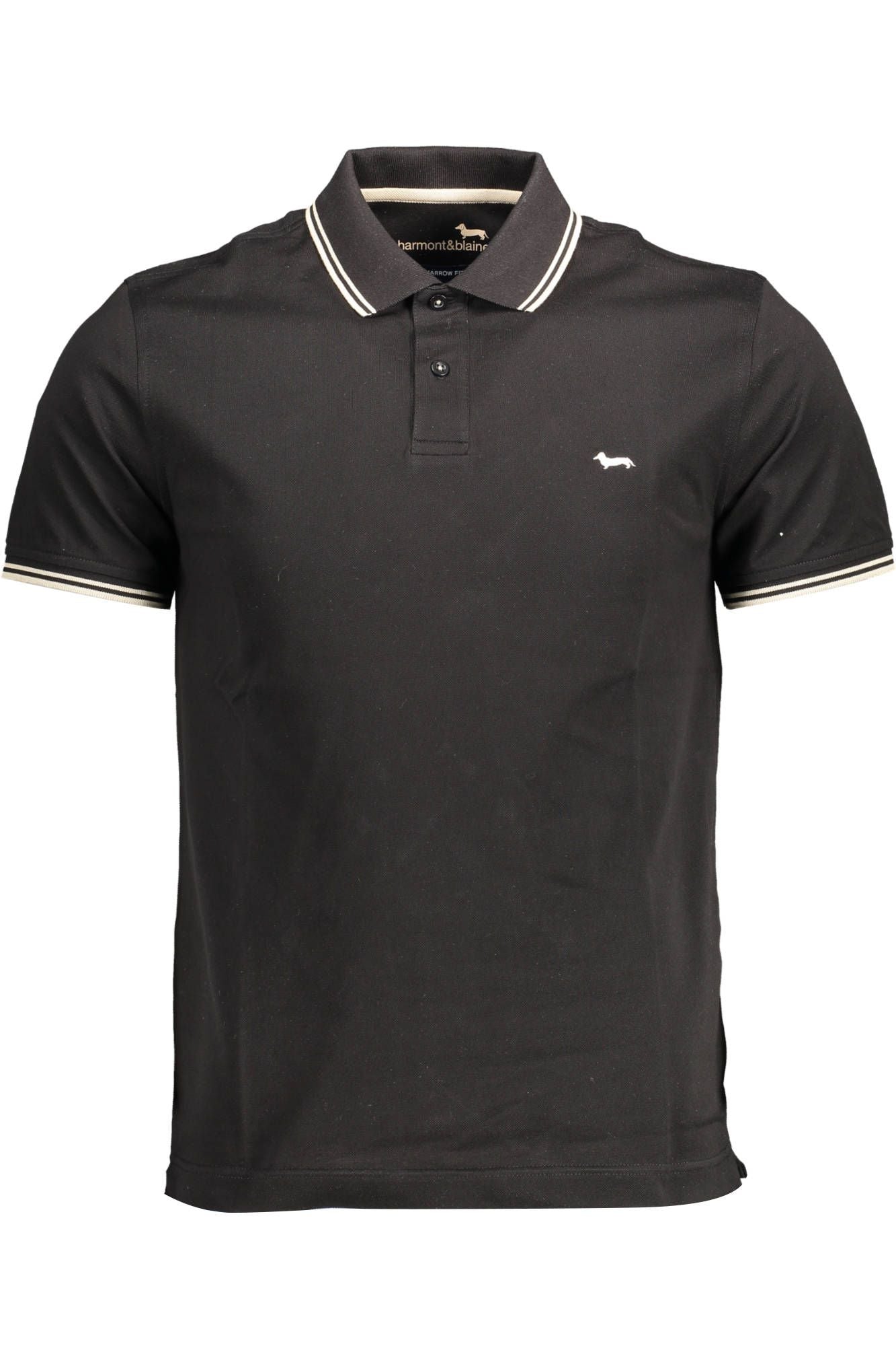 Black Cotton Men Polo Shirt