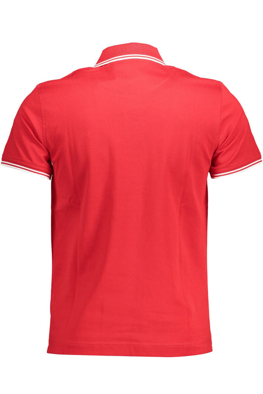 Red Cotton Men Polo Shirt