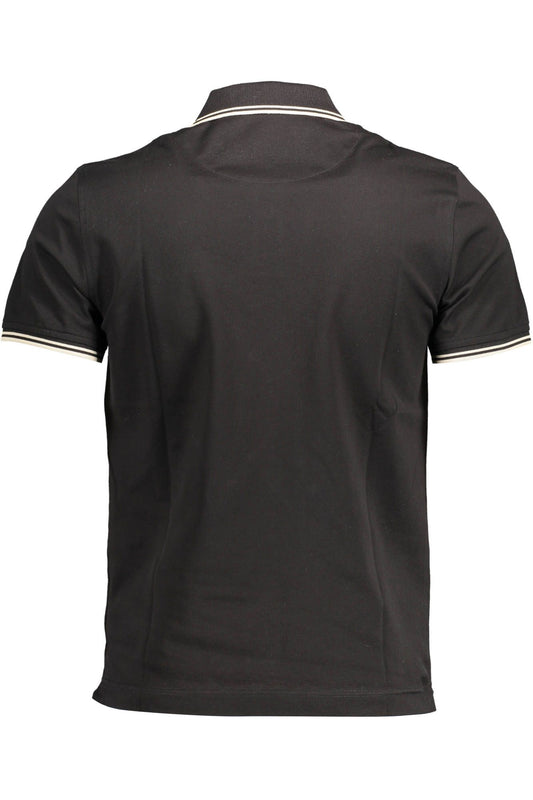 Black Cotton Men Polo Shirt