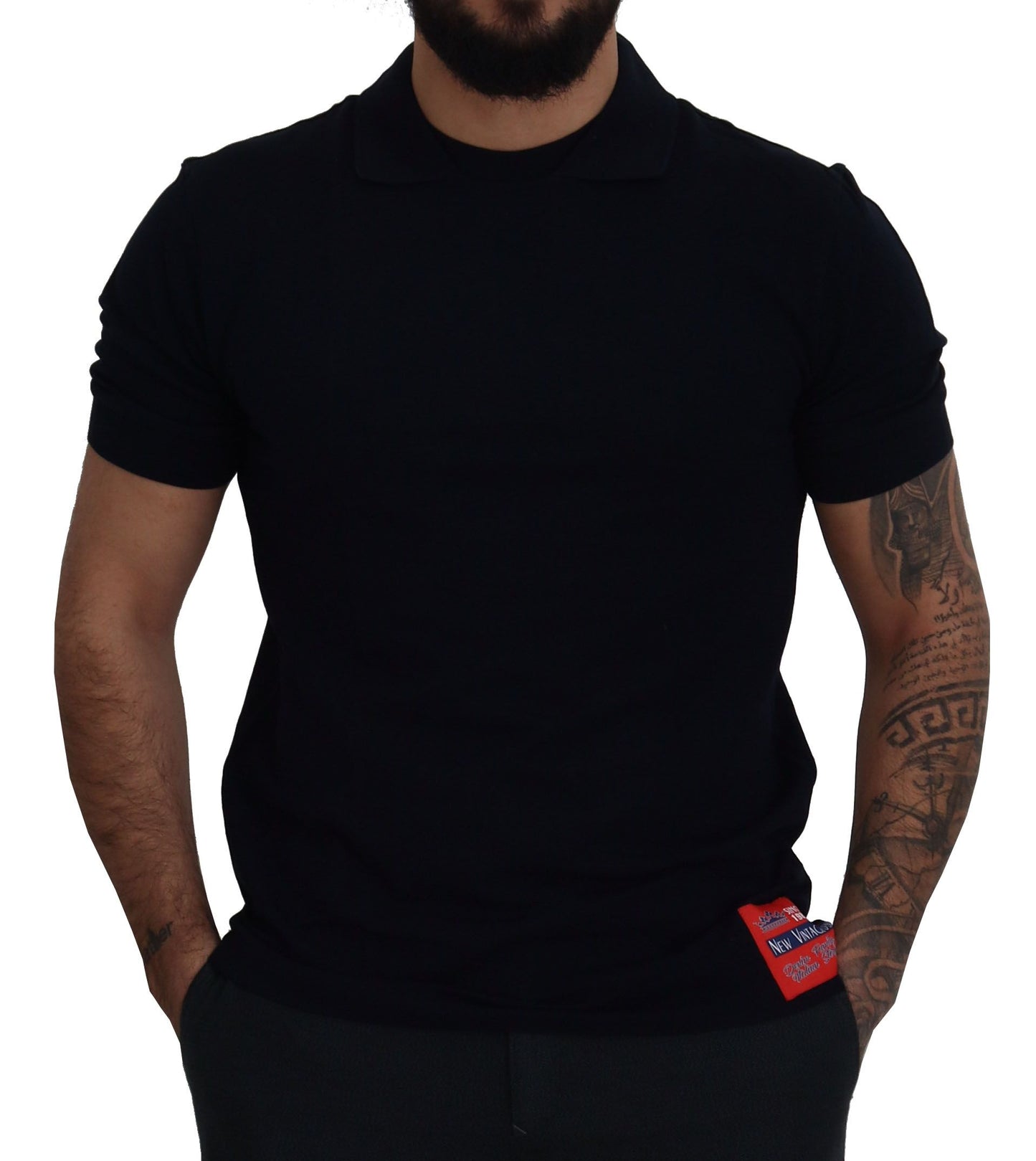 Elegant Blue Crewneck Cotton T-Shirt