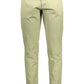 Green Cotton Men Slim Pant