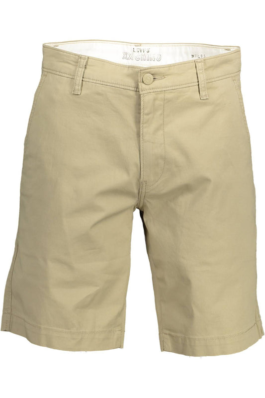 Beige Cotton Men Jean